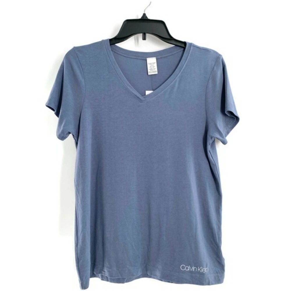 Calvin Klein Women's sleep pajama top-Blue Small